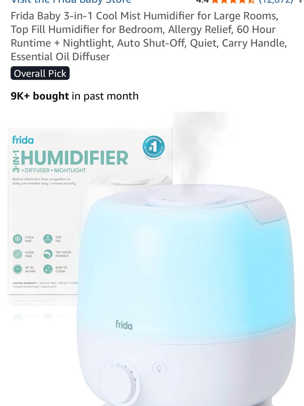 Frida Baby Blue 3-in-1 Cool Mist Humidifier